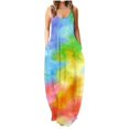 thumbnail image 1 of Robe Décontractée pour Femmes Été Sans Manches Grande Taille Longue Robe Maxi avec Poches Imprimé Floral Ample Robe de Plage Robe Bohème, 1 of 4