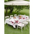 thumbnail image 4 of Outdoor Tablecloth with Umbrella Hole for Patio/Picnic/Party/Camping, Red Cherry Branches Waterproof Table Cloth Rectangle Table Cover Washable, Spring Floral Botanical Birds Country (60"x 84"), 4 of 8