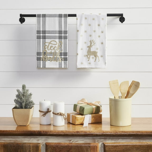 VHC Brands Wintergleam Tea Towel Set of 2 19x28
