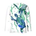 thumbnail image 4 of Womens Summer Beach Vacation Sea Turtle Tie-dye Long Sleeve V Neck T Shirts Casual Tops Tees, 4 of 4