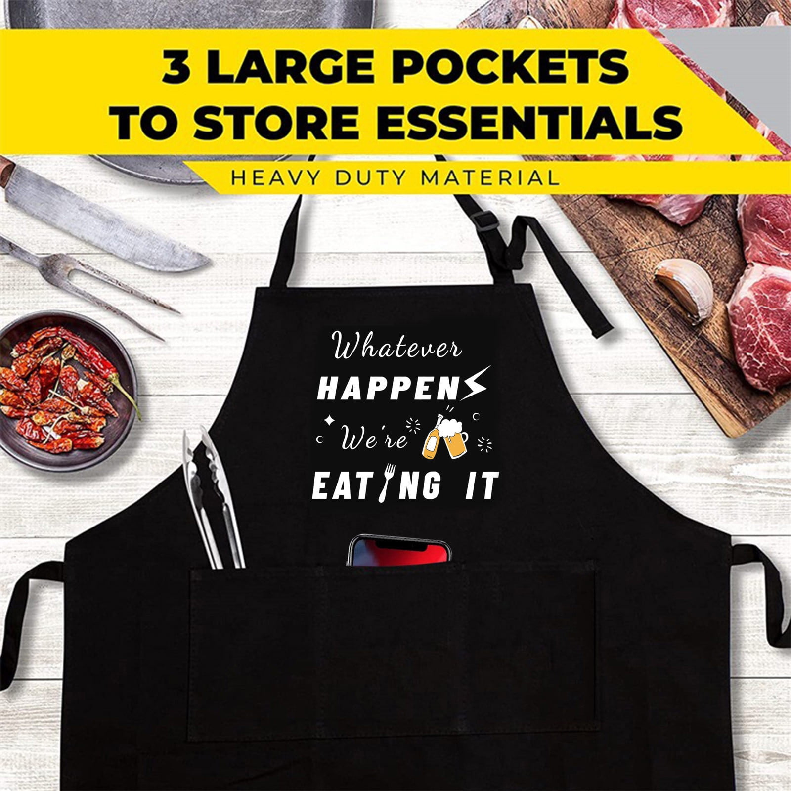 FORTIVO Cooking Aprons For Men, Grill Apron Men, Apron For Men, Apron With  Pockets, Cooking Gifts For Men, Kitchen Aprons For Men, Chef Aprons For