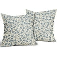thumbnail image 2 of Vintage Flower Pillow Covers 18x18 Set of 2 Rustic Cute Small Floral Black Brown Old Style Decorative Throw Pillows Outdoor PillowCase Farmhouse Linen Cushion Case Decor for Home Sofa Couch Bed, 2 of 6