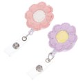thumbnail image 3 of 2Pcs Retractable Badge Holder Felt Sunflower Shape Badge Holder Practical Badge Reel Clip, 3 of 8