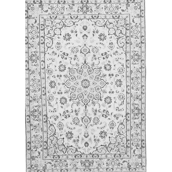 Ahgly Company Indoor Rectangle Medallion Gray Traditional Area Rugs, 6' x 9'