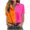 Orange, variant on Women's Colorblock Button Up Shirt Two Tone Collared Short Sleeve Blouse Top Orange XXXL(XXXL)