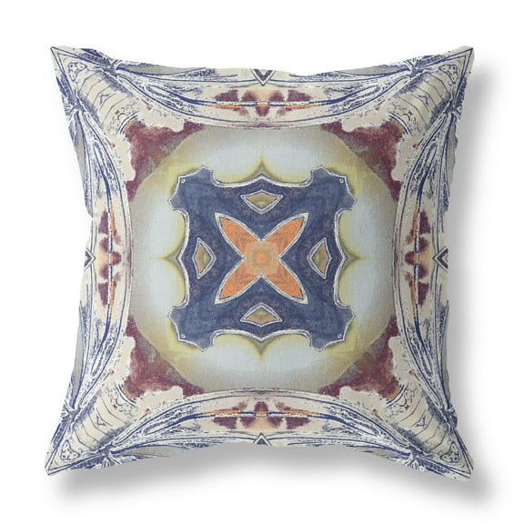 20â€ Gray Brown Geo Tribal Suede Throw Pillow