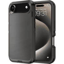 Entronix Heavy Duty Case Designed for iPhone 17 Air, Triple Layer Protection Shockproof Dropproof Dustproof Anti-Scratch Phone, Black