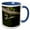 Blue/White, variant on 3drose, Praying Mantis, 11oz Two-tone Yellow Mug