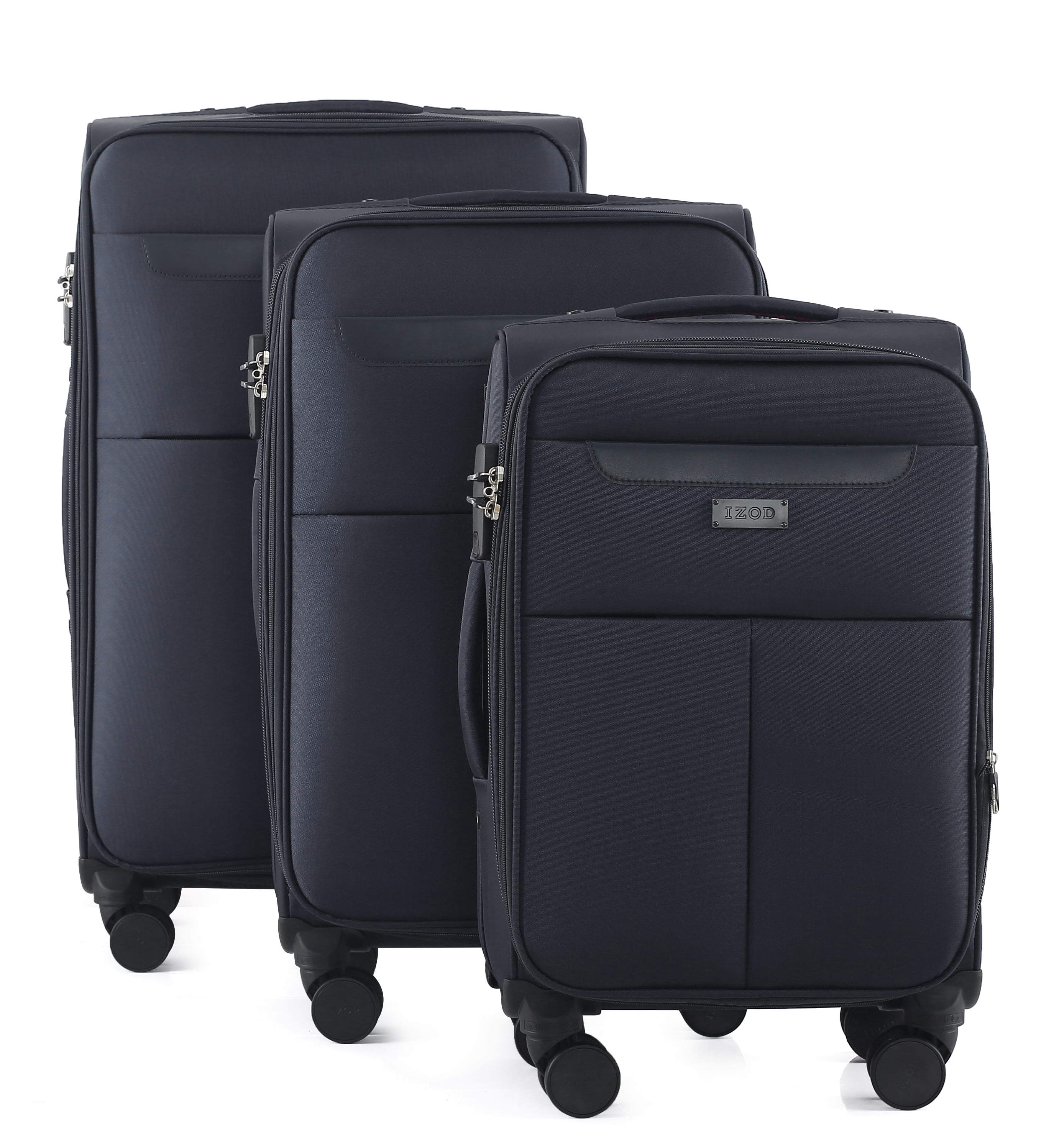 IZOD Liam Soft Shell Spinner Suitcase Set with Combo Lock, 3 Piece