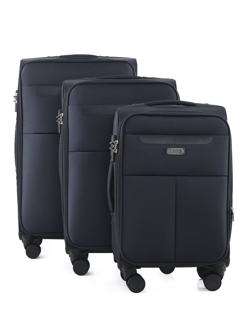 IZOD Liam Soft Shell Spinner Suitcase Set with Combo Lock, 3 Piece