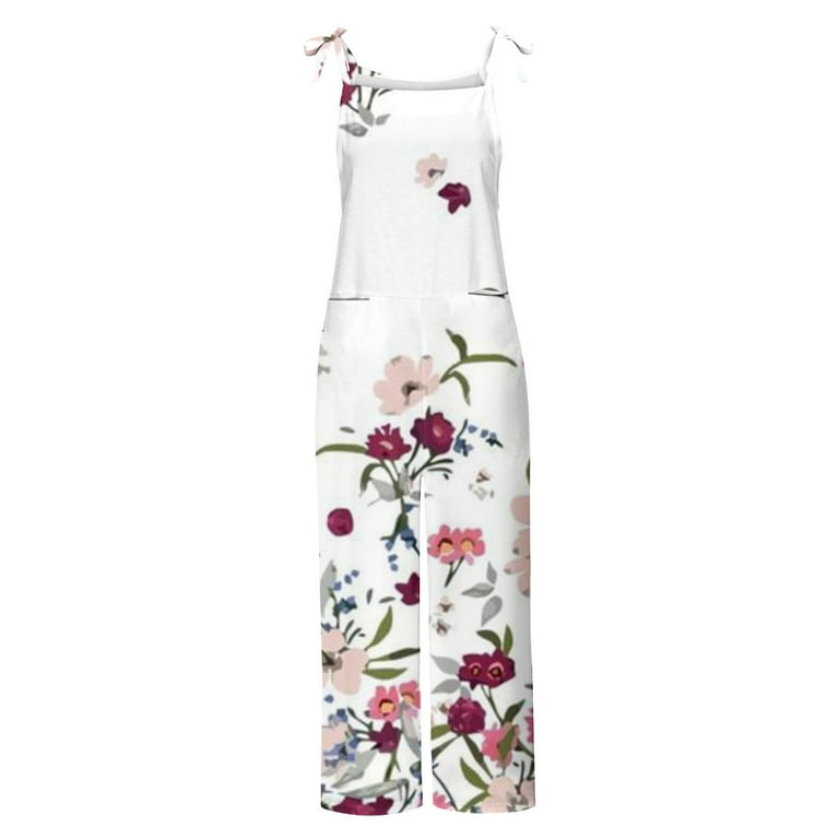 QATAINLAV Jumpsuit for Women Casual Linen Wide Leg Overalls