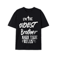 thumbnail image 2 of Hilarious Cotton Blend Oldest Brother Rule Maker - Short Sleeve Casual Tee for Men, Perfect All-Season Gift Idea, 2 of 8