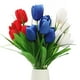 thumbnail image 1 of azul 1 blanco 1 rojo Día de la Independencia 6 ramo de tulipanes/seda, alambre/31cm, diámetro de la cabeza de la flor 3 altura 5/(30*20*3,90), 1 of 7