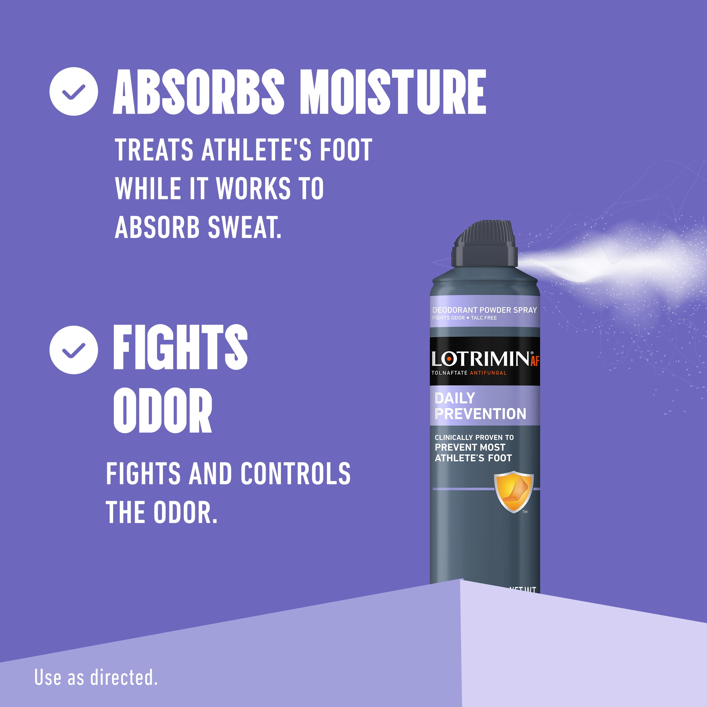 (4 pack) Lotrimin AF Athlete's Foot Daily Prevention Deodorant Powder Spray, 4.6 Ounce