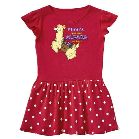 

Inktastic Cute Jumping Alpaca Mimi s You Say ALPACA my Bags Gift Toddler Girl Dress