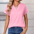 thumbnail image 7 of Resicozy Womens Summer Tops Short Sleeve Basic Casual V Neck T Shirts Trendy Lightweight 2026 Pink L, 7 of 7