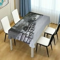 thumbnail image 6 of SKYSONIC 54"x72" Square Tablecloth with Snowy Forest Park Prints, Anti-Wrinkle and Smooth Table Cloth for Kitchen/Home Wedding Party Decoration, 6 of 7