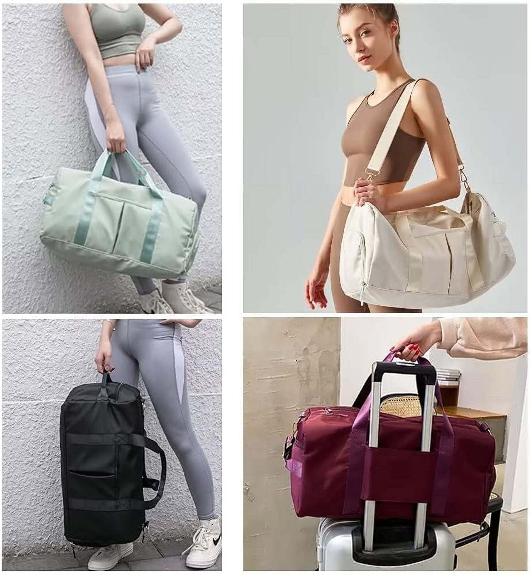 Women's Luggage Bag Large Waterproof Gym Bag Lightweight Travel Overnight Shoulder Bag Training Bag with Shoe Compartment
