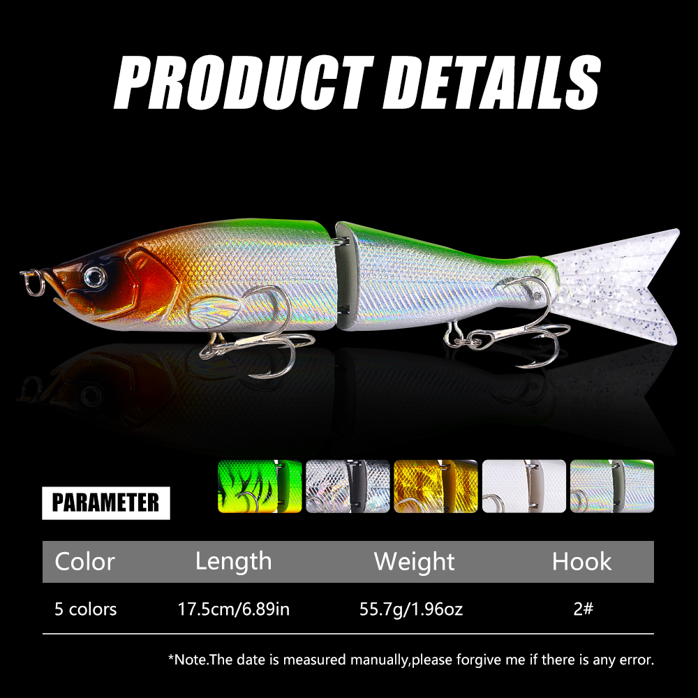 HENGJIA Fishing Lures 5PCS Large Multi Jointed Fish Fishing Kits Slow Sinking Lifelike Swimbait Freshwater and Saltwater for Trout Bass Lures