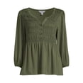 thumbnail image 5 of Time and Tru Women’s Smocked Peplum Top, Sizes XS-3XL, 5 of 5