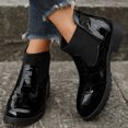 thumbnail image 4 of NECHOLOGY Botas Mujer Adulto Femenino Zapatos Botines de mujer Botas de tobillo de tacón grueso de cuero de color sólido de estilo británico de moda para mujer (Black, 7), 4 of 7
