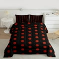 thumbnail image 2 of Manfei Cartoon Polka Dots Bedding Comforter Set,Cartoon French Style Twin Comforter Sets,Red Black Bedding Set For Children,Breathable Home Decor Reversible,2 Pieces, 2 of 8