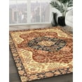 thumbnail image 2 of Ahgly Company Indoor Round Abstract Brown Red Persian Area Rugs, 3' Round, 2 of 6