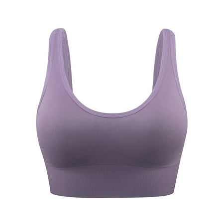 Bralettes for Women Medium Support Air Permeable Cooling Summer Sport Yoga Wireless Bra Sports Bras for Women Nursing Bras for Day to Night Everyday Wear Low to Medium Impact Exercise 2-Purple M