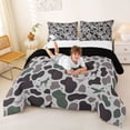 thumbnail image 3 of Homewish Camo Dog Duck Queen Comforter Set,Brown Green Camouflage Comforter Sets Queen,Black Reversible,3 Pieces,1 Comforter and 2 Pillowcases, 3 of 7