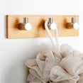 thumbnail image 4 of Wooden Hangers Self Adheisve Wall Hanging Stainless Steel Bambo Hook, 4 of 5