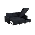 thumbnail image 4 of Dubbin Black Flannelette 2-Piece Couch Living Room Sofabed, 4 of 6