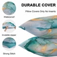 thumbnail image 4 of Waterproof Throw Pillow Covers Set of 2, 16x16 Inch Turquoise Marble Decorative Pillowcases Outdoor Pillow Slip Cushion Covers Set for Couch Tent Modern Marble Geometric Textured, 4 of 7