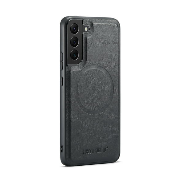 Compatible with Samsung Galaxy S22 Plus Magnetic Case, Classic Premium PU Leather TPU Hybrid MagSafe Ultra Slim Protective Skin Friendly Shockproof Case Cover for Samsung Galaxy S22 Plus, Black