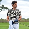 thumbnail image 3 of Fotbe Cow Skin 1 Camiseta Polo de Golf para Hombre con Estampado – Camisa Deportiva Transpirable con Cuello Abotonado-Large, 3 of 6