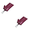 thumbnail image 4 of Sonducket Cartera de cuero para llaves, monedero de almacenamiento, llavero de playa, bolsa organizadora de lápiz labial Vintage para Morado oscuro 2piezas, 4 of 6