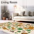 thumbnail image 2 of ODIKA 8'x10' Machine Washable Non-Slip Area Rug, Safari Adventure Giraffe Lion Monkey Zebra Wildlife High Traffic Rug with Pad, Beige, 684484, 2 of 8