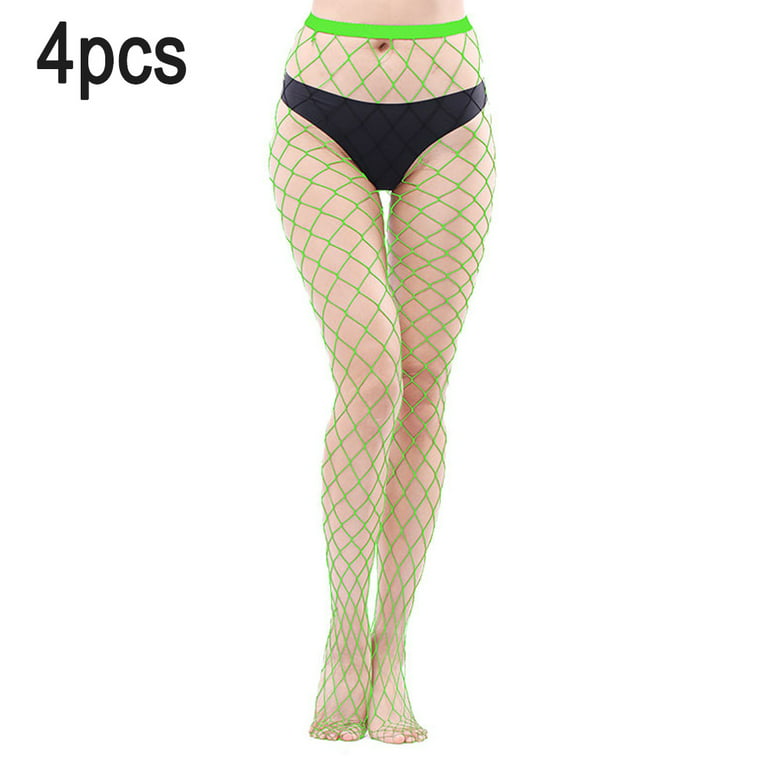 High Waisted Fishnet Tights Stockings Women, High Waist Fishnets Sheer  Pantyhose - Fluorescent green