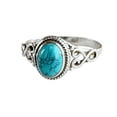 thumbnail image 2 of Soumake Antique Turquoise Natural Gemstone Bride Wedding Engagement Vintage Ring Gift, 2 of 8