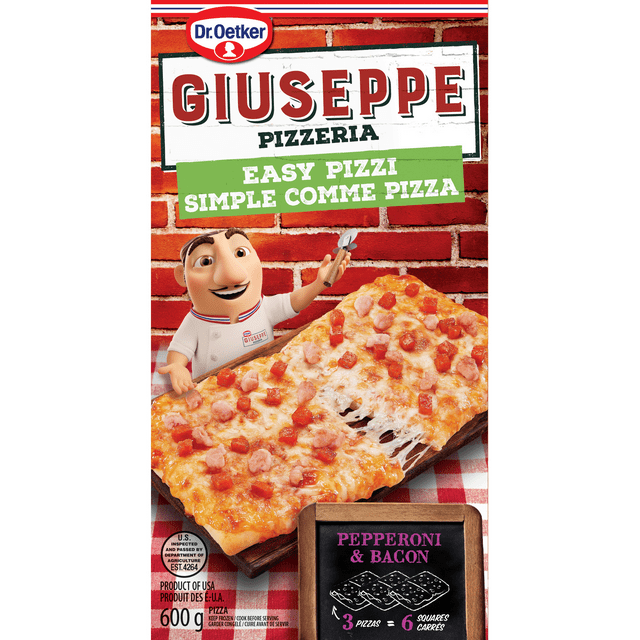 Dr. Oetker Giuseppe Pizzeria Easy Pizzi Pepperoni & Bacon Mini Pizza, 600g