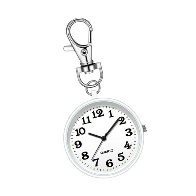 Keychain Pocket Watch Nurse Watch Simple Hanging Gift Reloj Keyrring Watch Fob Blanco