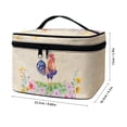 thumbnail image 6 of HELLHERO (8.86"x6.5"x5.9") Large Makeup Organizer Polyester Travel Makeup Bag with Brush Compartment Portable Hanging Organizer Durable(Rooster Floral Pattern), 6 of 6