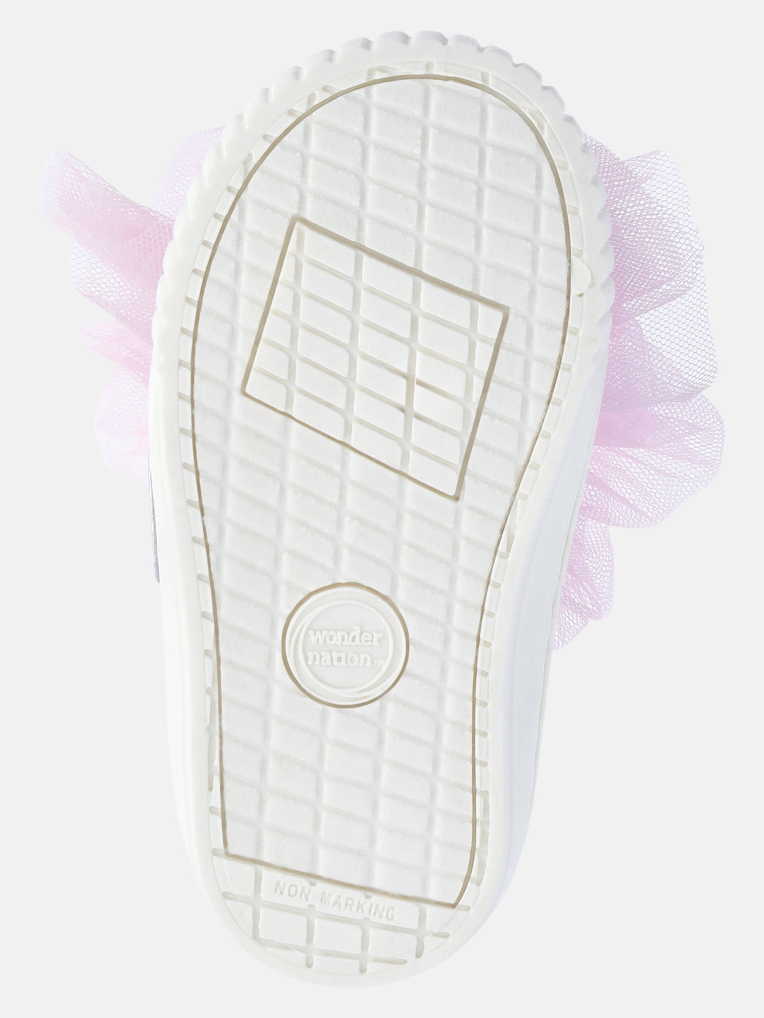 Wonder Nation Baby Girls Strap Bump Toe Tulle Bow Sneakers