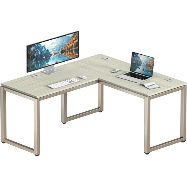 Commercial-Grade Office Computer Desk x cm Silver w/Espresso Top
