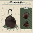 thumbnail image 2 of Sekonow Coin Purse for Men, Small Coin Pouch Keychain with Carabiner, Genuine Leather Change Wallet Zipper Bag Holder, Coffee, 2 of 7