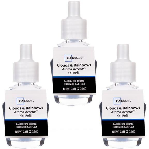 Mainstays Aroma Accents Oil Refill, Clouds & Rainbows, 3pk