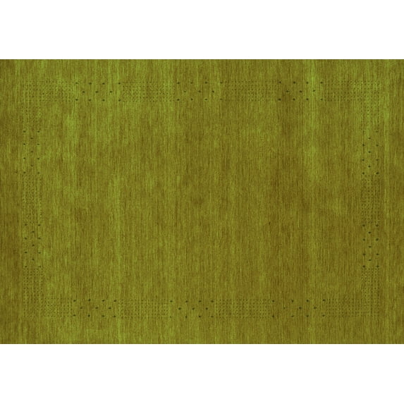 Ahgly Company Indoor Rectangle Abstract Green Contemporary Area Rugs, 3' x 5'