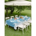 thumbnail image 3 of Outdoor Tablecloth with Umbrella Hole and Zipper, Blue Christmas Rectangle Table Cloth 60x84 Inch Waterproof Tablecloth, Elk Xmas Snowflake Winter Deer Picnic Table Cover for Patio Camping, 3 of 7