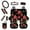 Mushroom, variant on KUIFORTI Hawaiin Hippie Flower 13 PCS Car Seat Cover Set Seat Covers Steering Wheel Cover Seatbelt Covers Keychain Lipstick Protector Cup Coasters Car Trash Can Rear View Mirror Cover