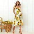 thumbnail image 2 of AMERTEER Robes à Imprimé Floral pour Femmes Été Aguichant Col en V Robe Longue Élégante Décontractée Sans Manches Dos Nu Robe de Soirée, 2 of 4