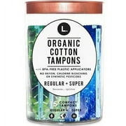 L. Organic Cotton Tampons Regular + Super Absorbency 15 Count